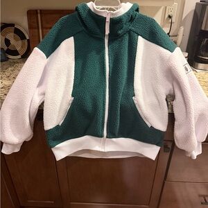 Free People Green and White Jacket